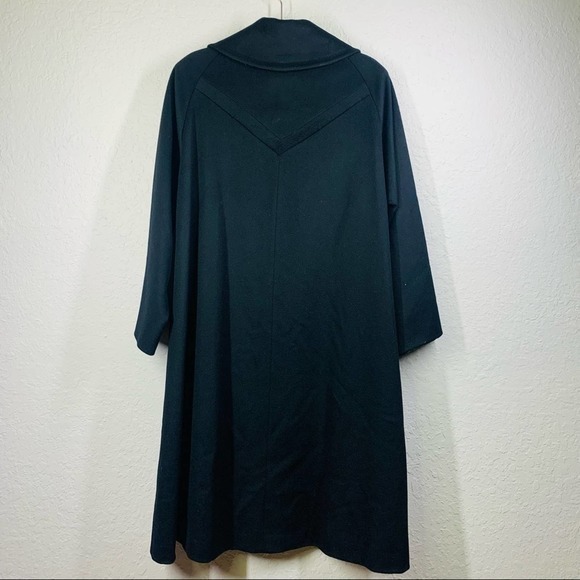 VINTAGE Union Made Retro Black Single-Breasted Wool Midi-Princess Swing‎ Coat - Picture 6 of 13